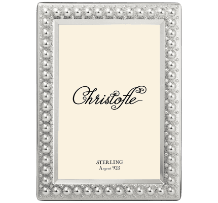 christofle picture frame 13x18 cm perles  sterling silver 0