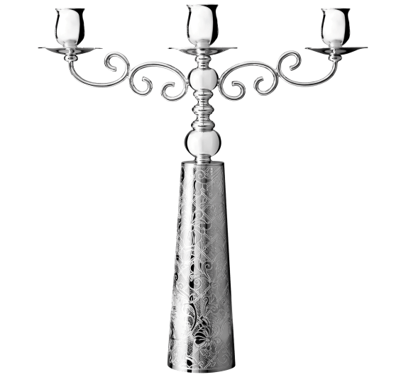 christofle three light candelabra jardin d'eden  silver plated 1