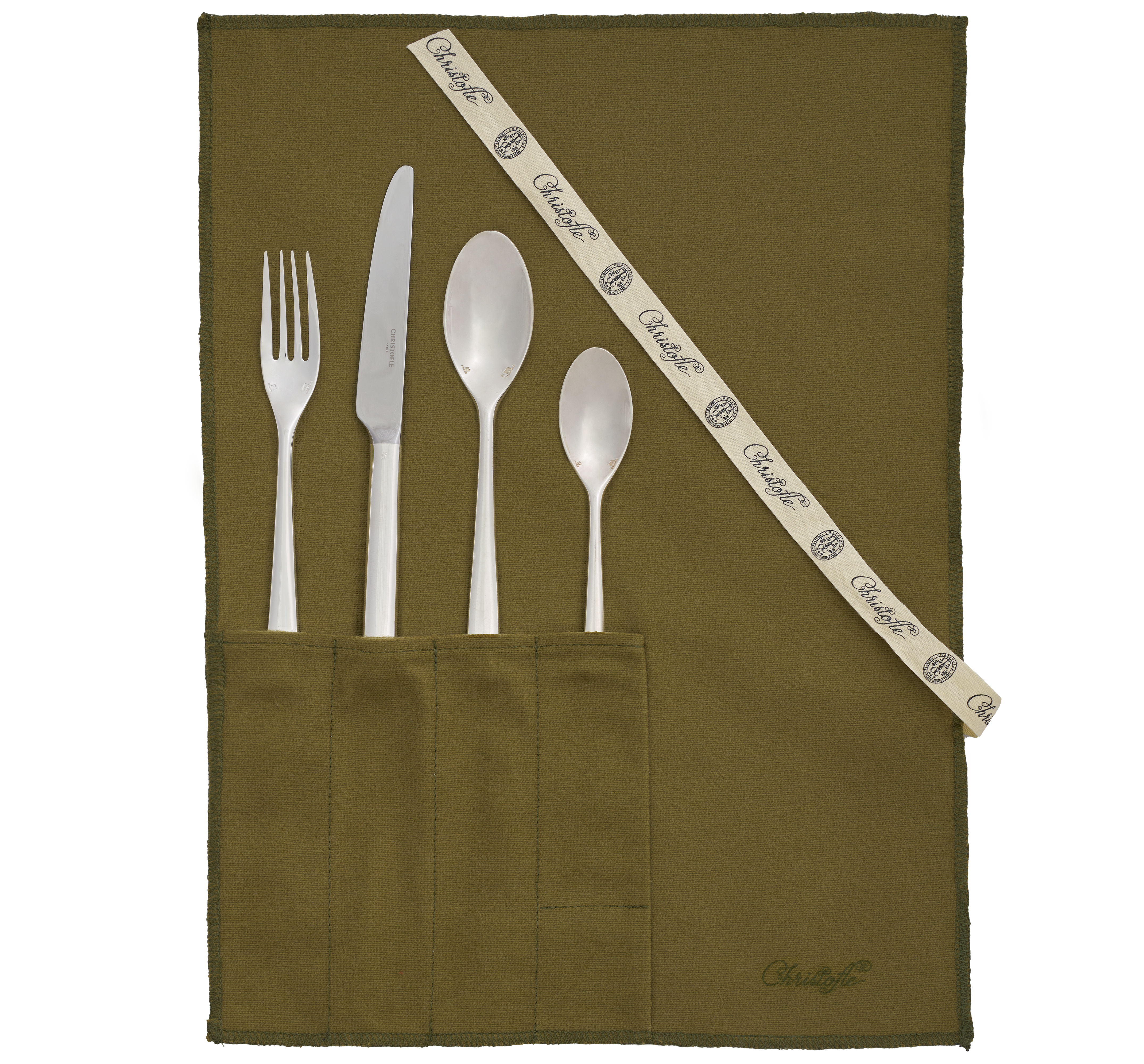 christofle la trousse - 4 couverts taille intermédiaire en métal argenté  1