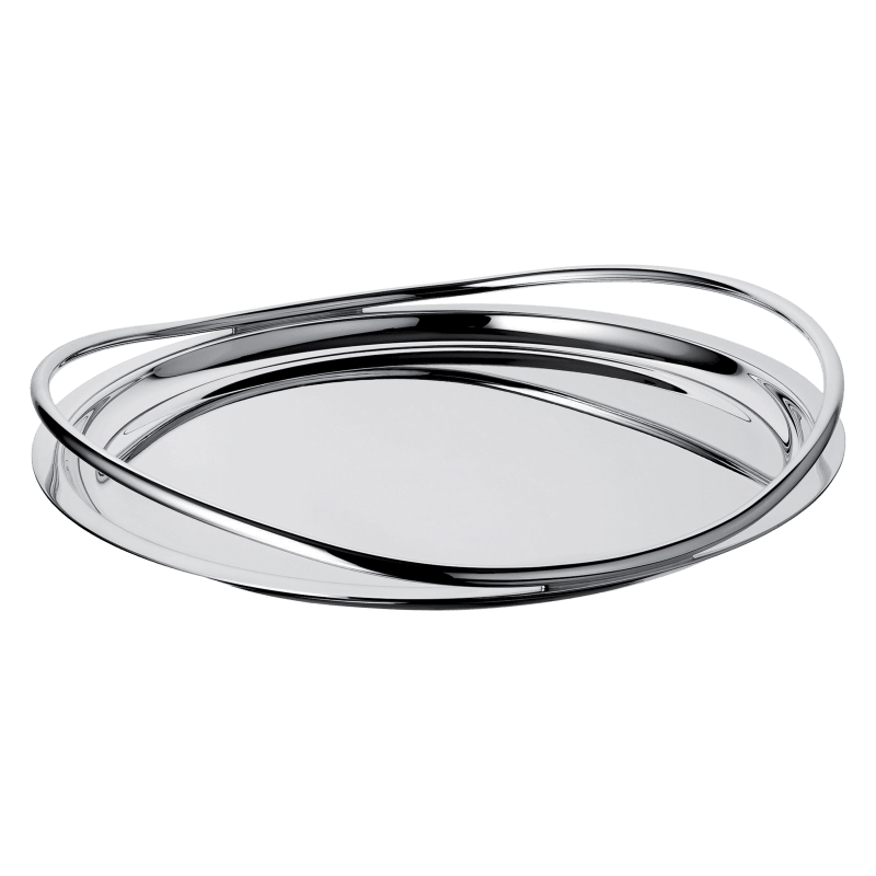Christofle Silver-Plated Round Serving Tray - 15 in Vertigo