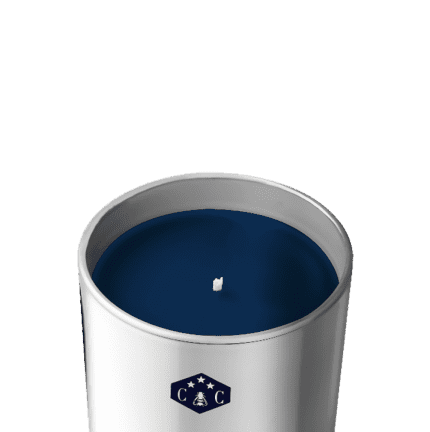 christofle lune d’argent candle with a palladium plated bee 3