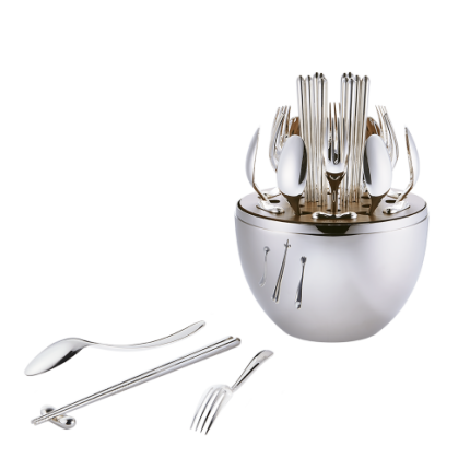 christofle silver-plated 24-piece flatware set 1