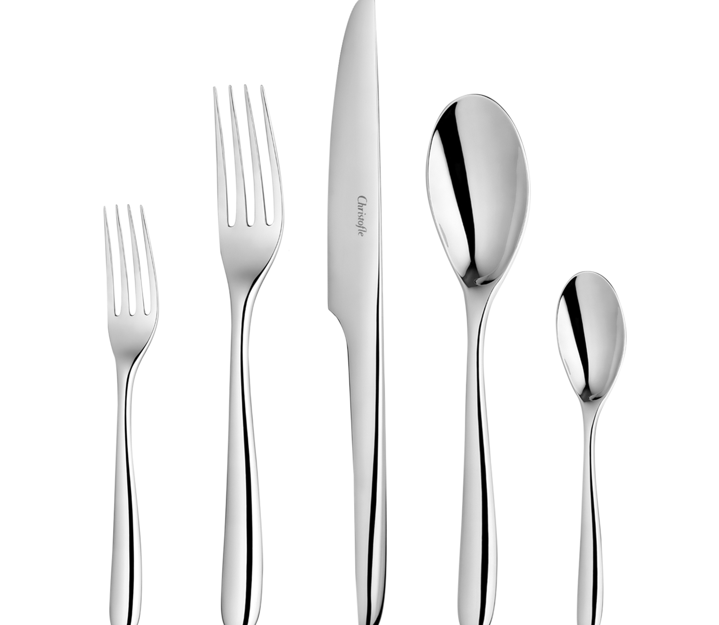 christofle 5-piece stainless steel flatware set 0