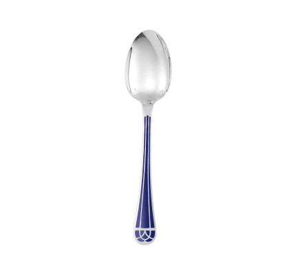 christofle cuillère à soupe en métal argenté - bleu marbré 0