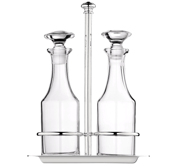 christofle oil & vinegar cruet set albi  silver plated 1