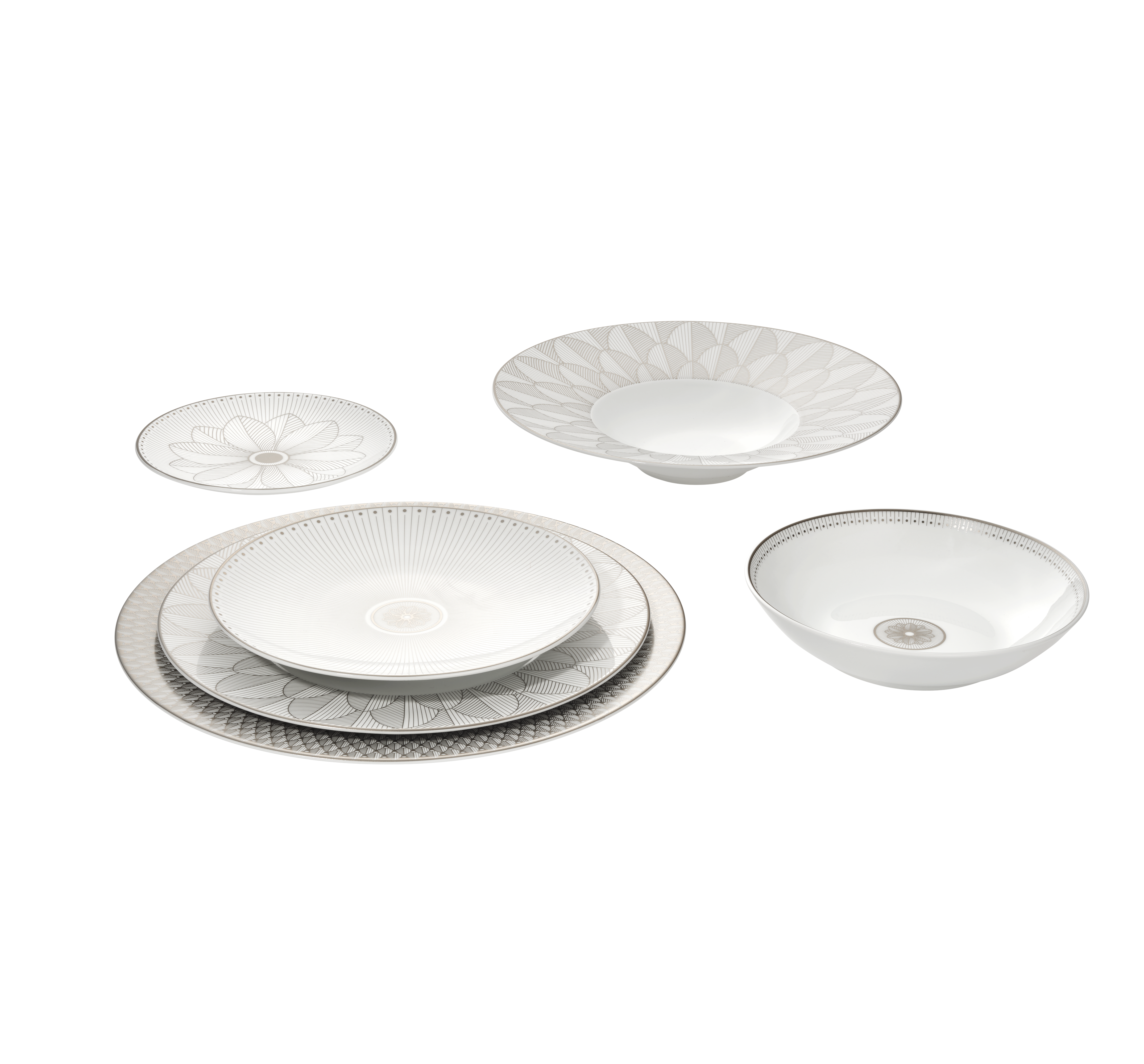 christofle assiette creuse calotte en porcelaine finition platine 3