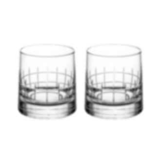 christofle Set of 2 crystal double old fashioned glasses