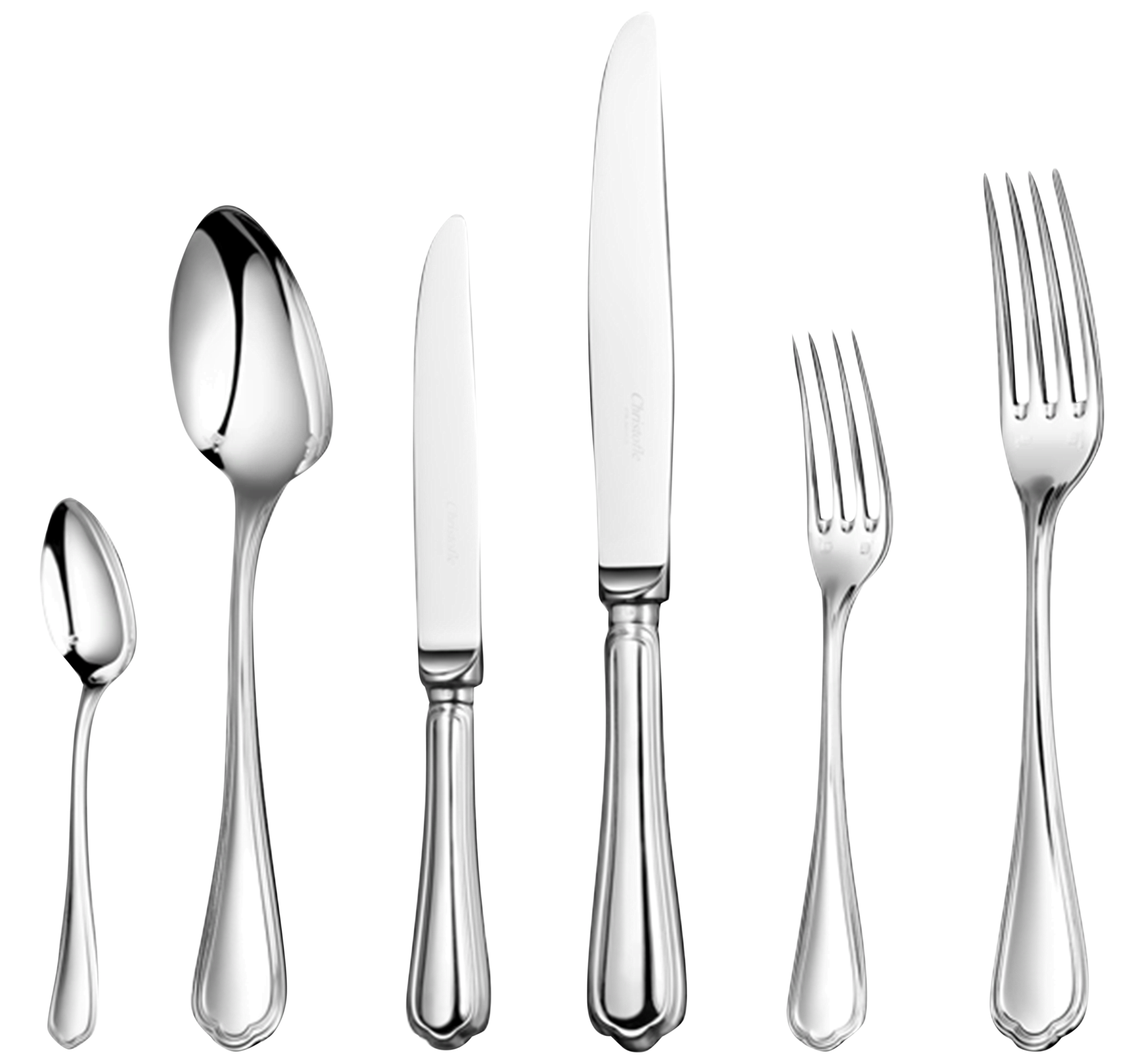 christofle 110 piece silver-plated flatware set with chest 1