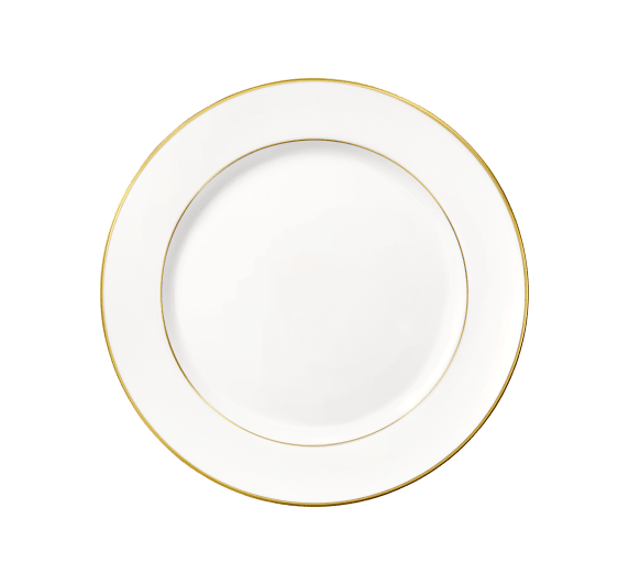 christofle assiette à dessert en porcelaine finition or 1