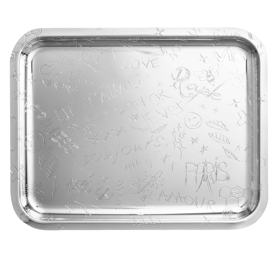 christofle rectangular tray 36x28cm graffiti  silver plated 5