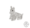 christofle sitting scottisch terrier puppy, silverware - vintage 1