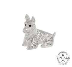 christofle vintage silvered sitting baby scottisch terrier 1