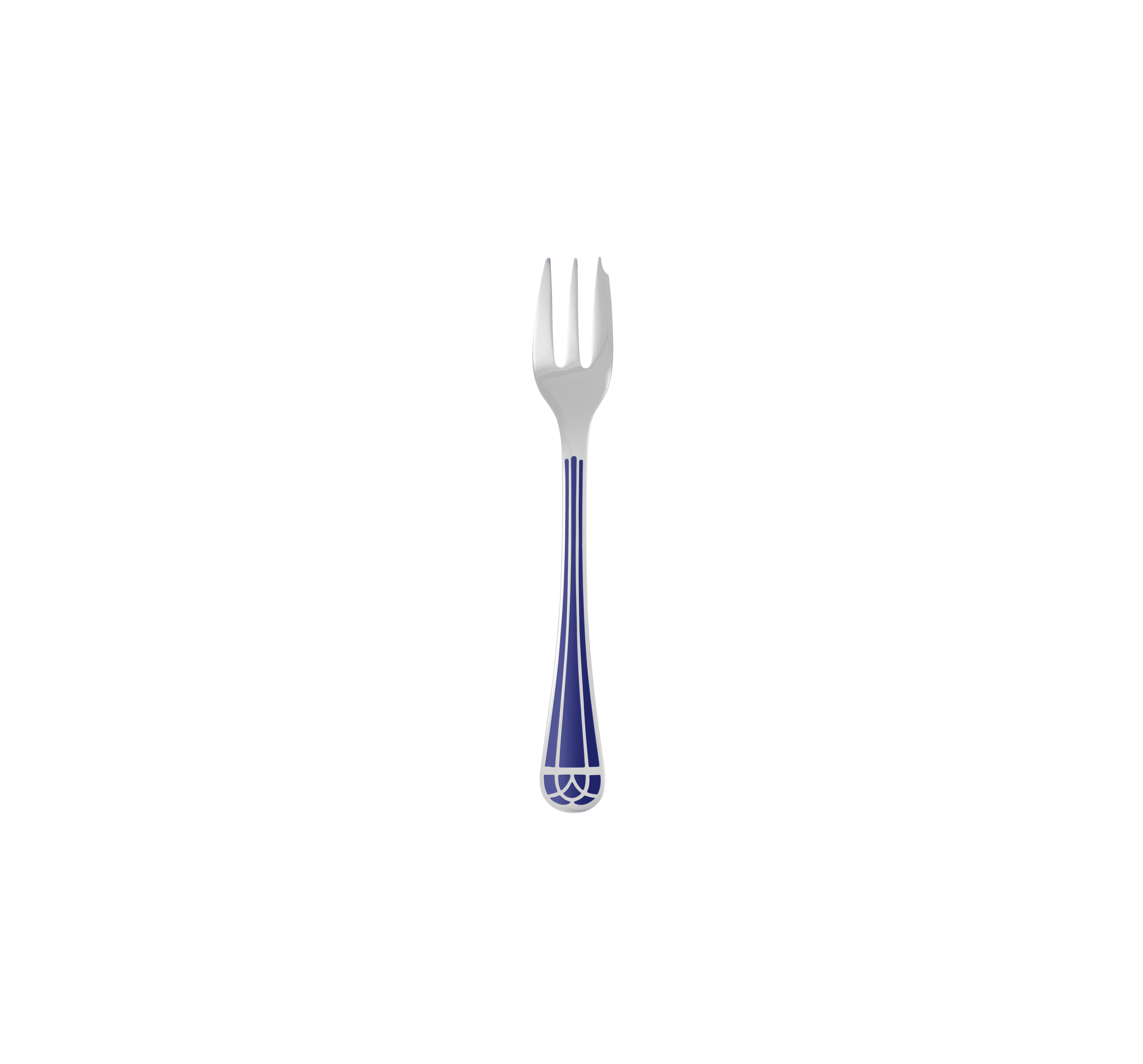 christofle silver-plated cake fork - marbled blue 2