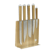 christofle knives block and cookbook/tablet holder in silver plated and oak 4