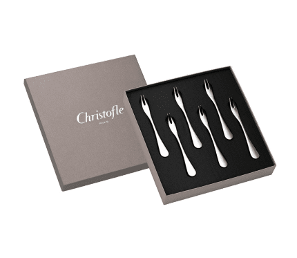 christofle stainless steel cocktail forks - set of 6 0