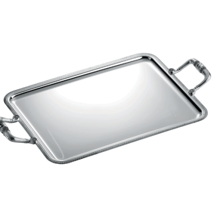 christofle rectangular tray with handles 43x31cm malmaison  silver plat 1