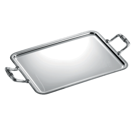 Silver Plated Rectangular Tray with Handles - 43 x 31 cm 