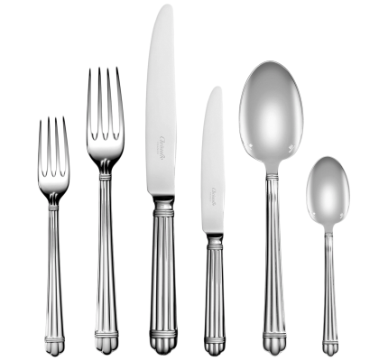 christofle 75-piece silver plated flatware set with chest  1