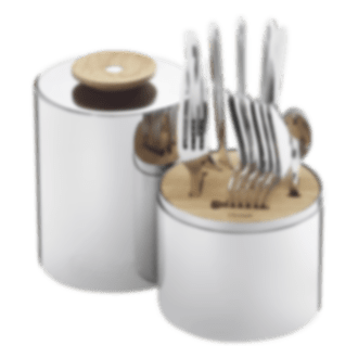 christofle 24-piece stainless steel flatware set with storage capsule 1