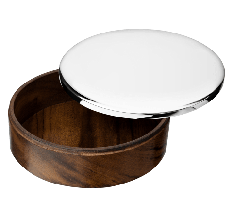 Large round box Uni  Silver plated