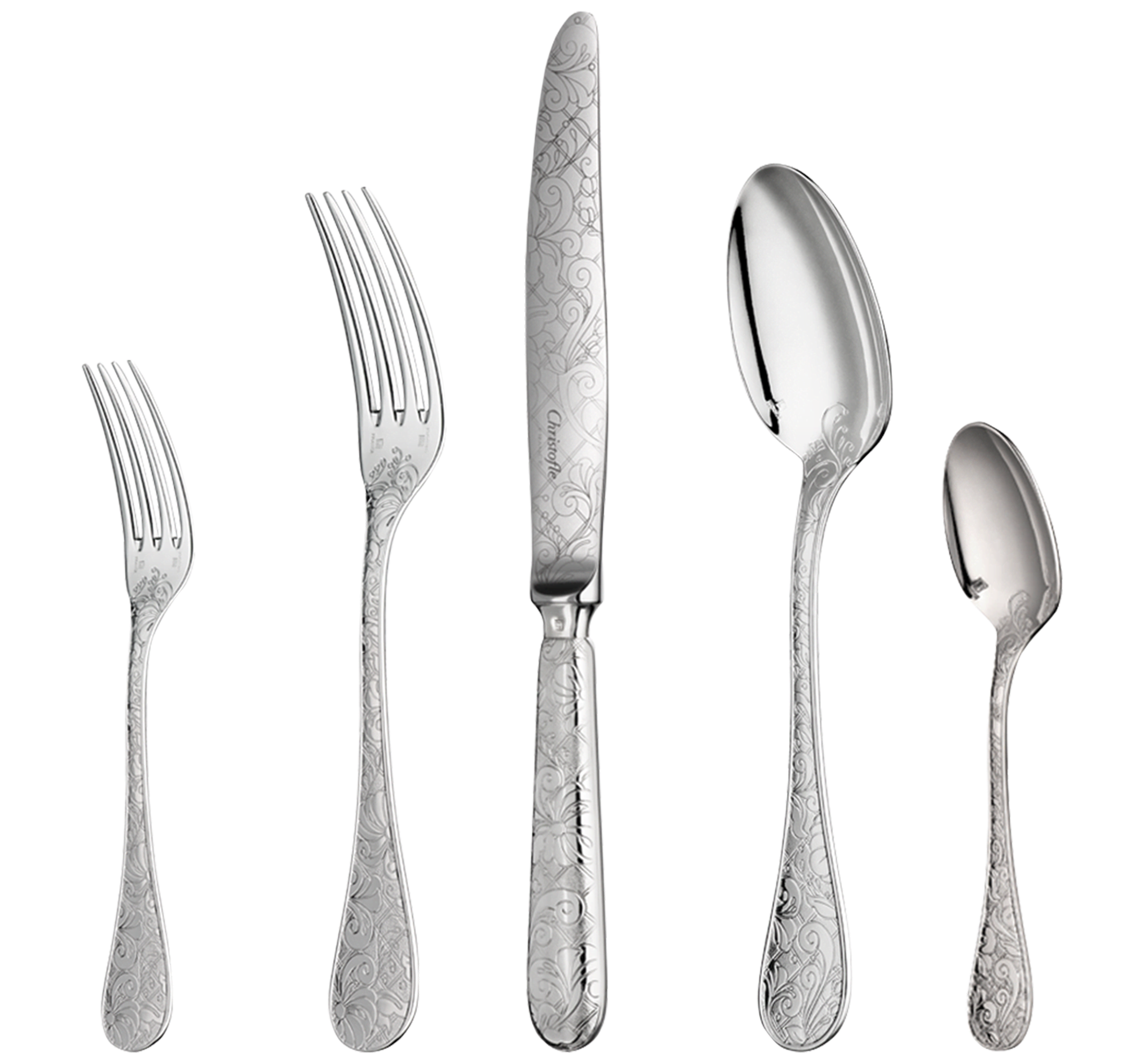 christofle 75-piece silver flatware set 1