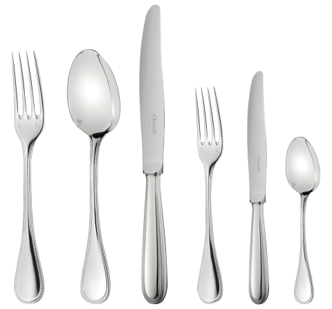 Flatware set for 6 people (36 pieces) Perles  Silver plated