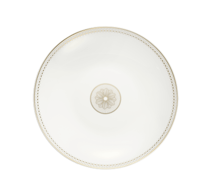 christofle plat rond creux en porcelaine finition or 0
