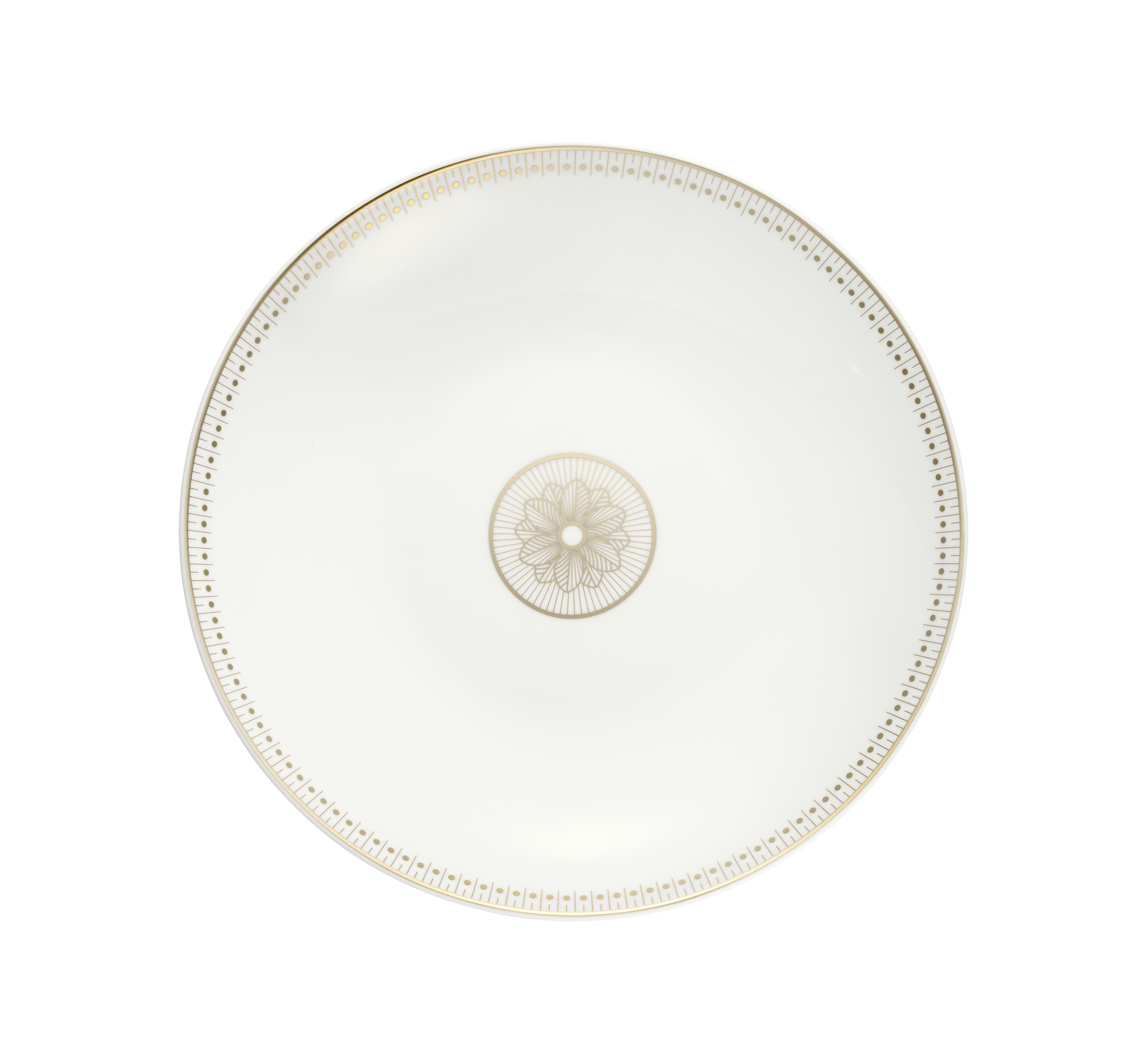 christofle plat rond creux en porcelaine finition or 0