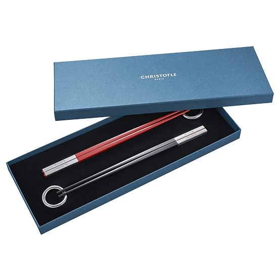 Christofle (クリストフル) 箸ペアセット 紅白 新品 結婚祝い・ギフト Christofle (クリストフル) 箸ペアセット 紅白 新品 結婚祝い・ギフト