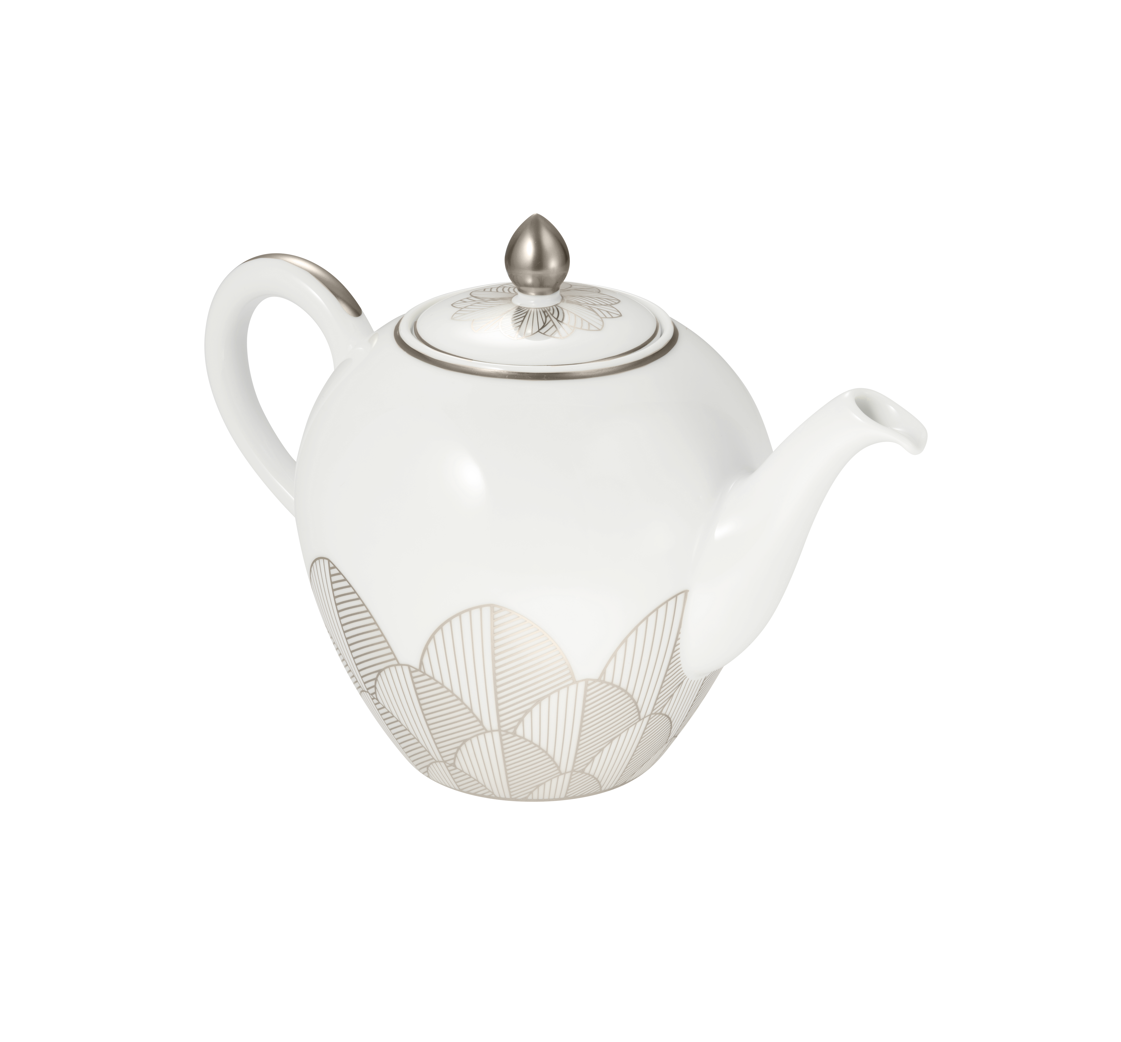 Porcelain Round teapot 1,5L - Platinum