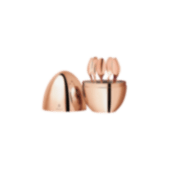 christofle Ensemble 6 cuillères à espresso en métal doré à l'Or Rose 18 carats avec écrin