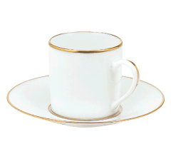christofle gilded porcelain demitasse cup and saucer 1