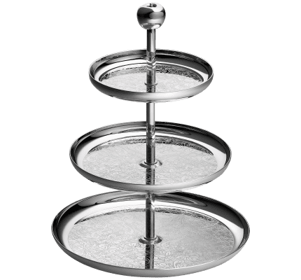 christofle 3-tier pastry stand  jardin d'eden  silver plated 1