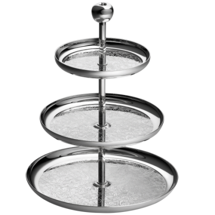 3-tier pastry stand  Jardin d'Eden  Silver plated