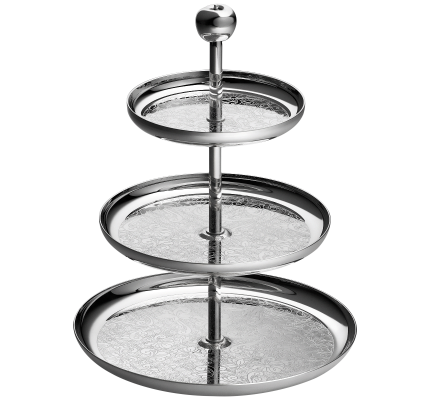 3-Tier Silver-Plated Dessert Stand