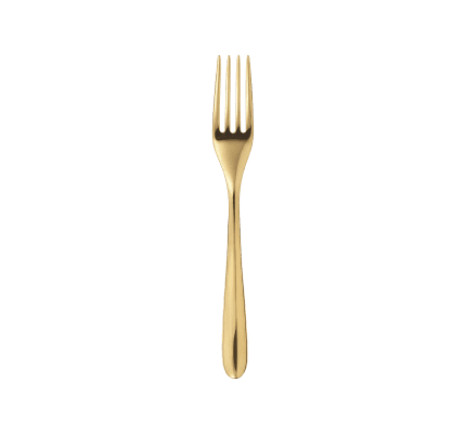 christofle stainless steel dessert fork - gold colour 2