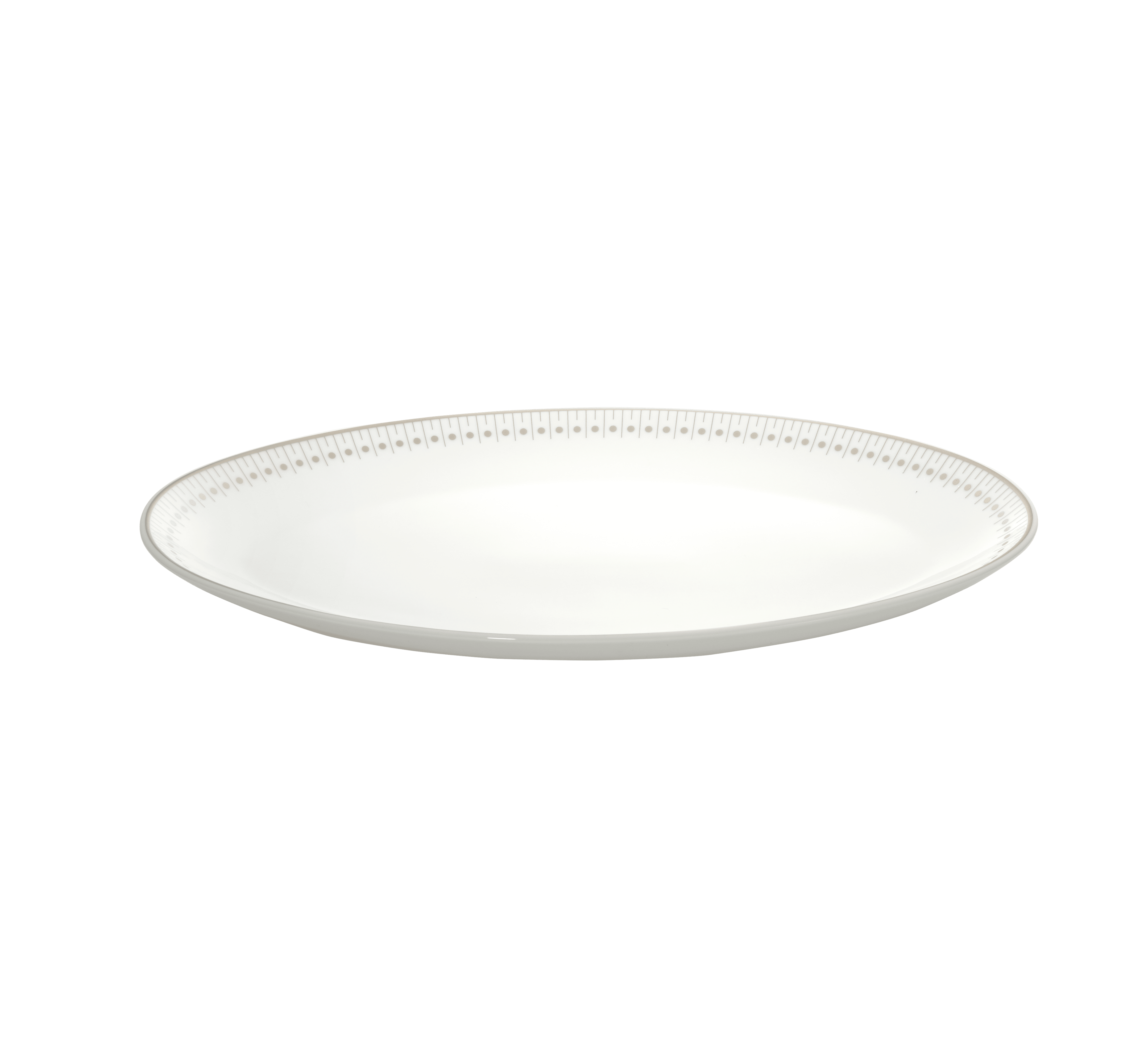 christofle plat ovale 28 cm en porcelaine finition platine 1