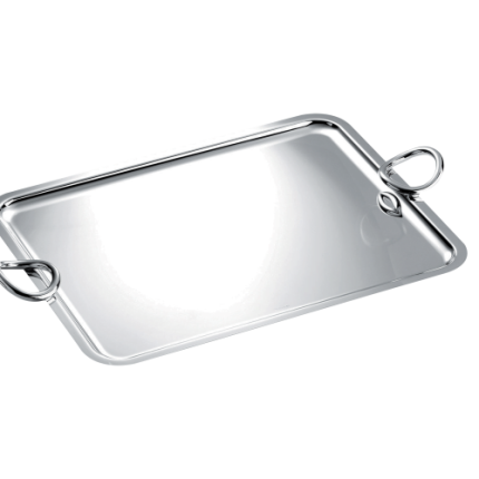 christofle rectangular tray with handles 53x42cm vertigo  silver plated 0