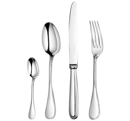 christofle flatware set for 6 people (24 pieces) perles silver plated 00010824000001 1