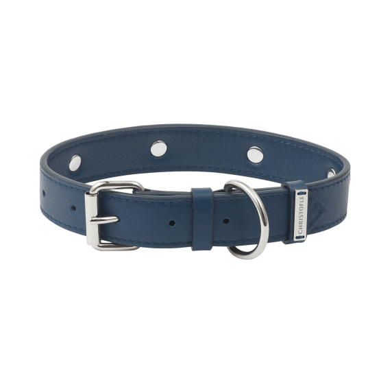 christofle calf leather collar - size 2 1