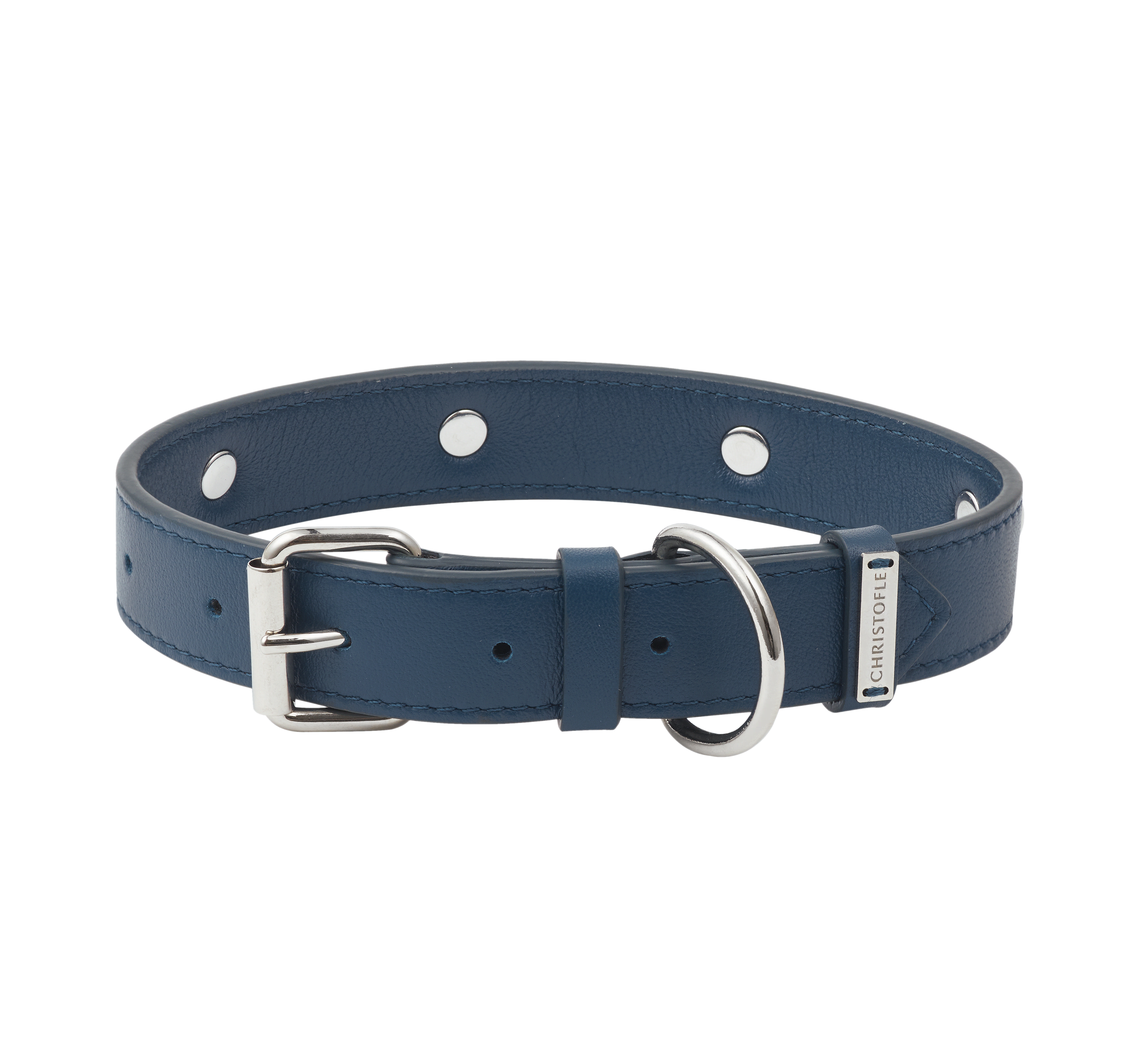 christofle collier en cuir de veau pour chien - taille 2 1