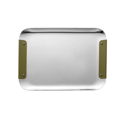 Stainless Steel Rectangular Tray Imperial Green - 32x23cm