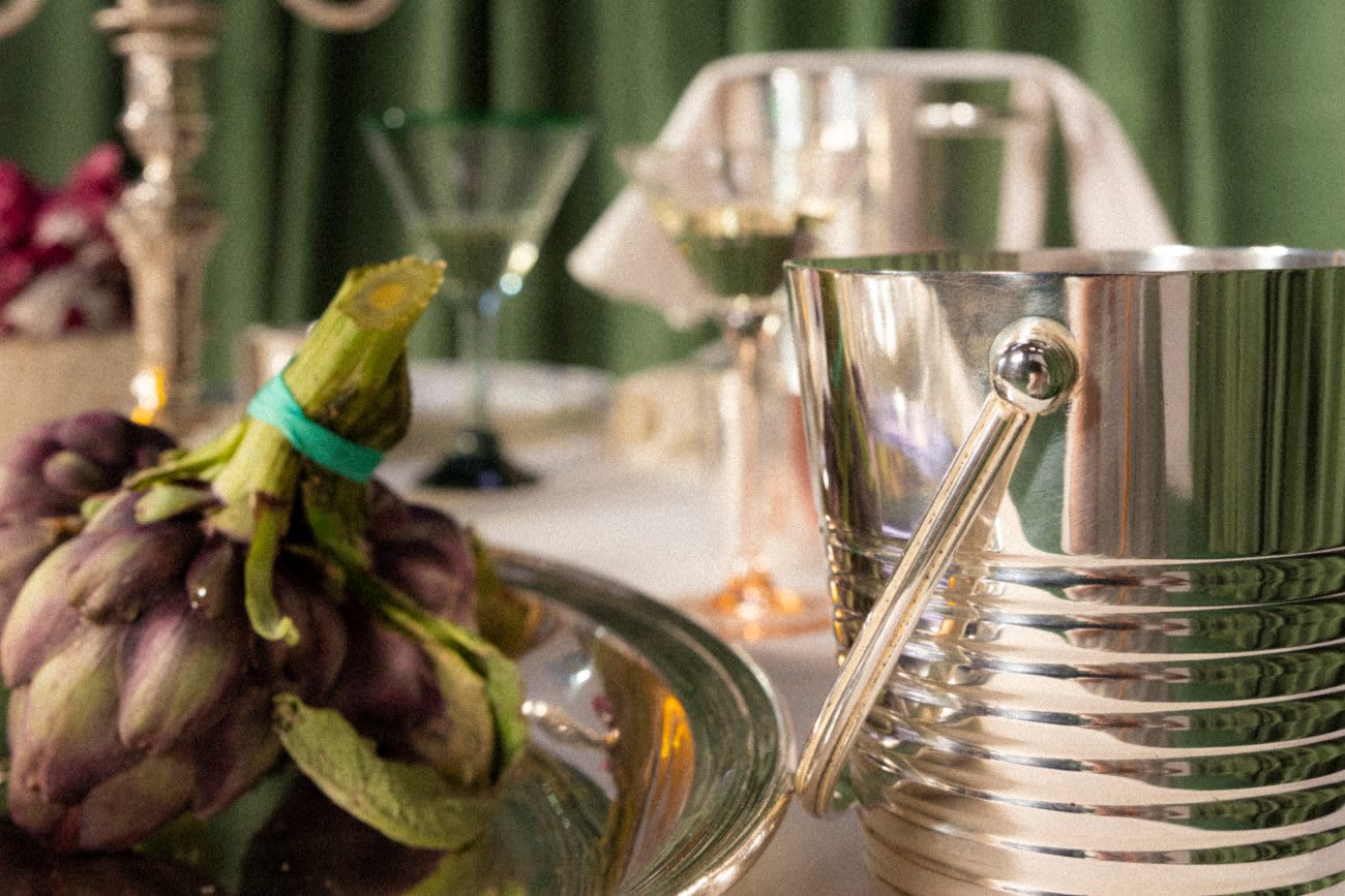 Anèmone-Belle Epoque Silver-Plated Champagne Bucket
