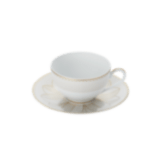 christofle Ensemble de 2 tasses à thé et soucoupes finition Or