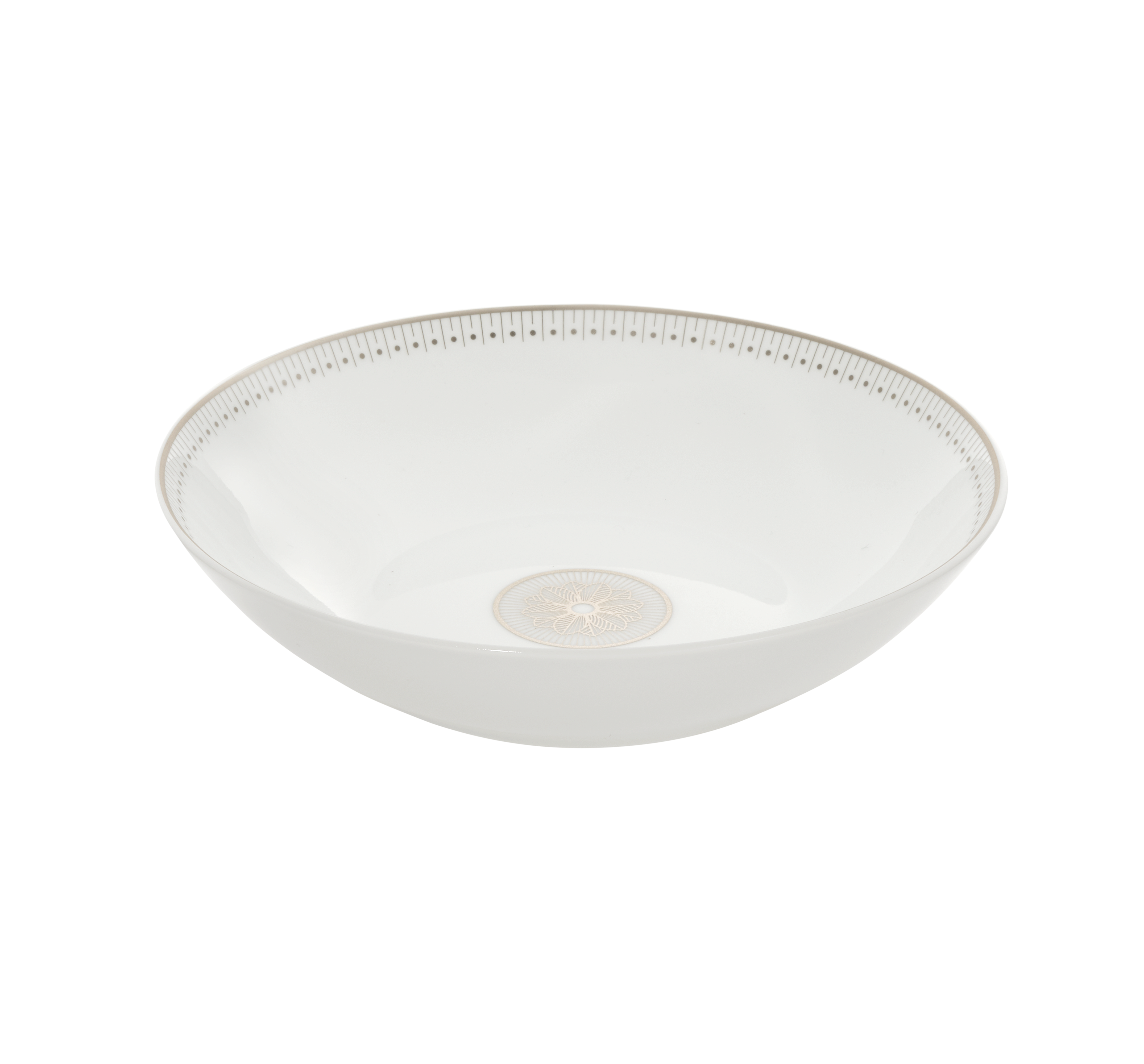 christofle assiette creuse calotte en porcelaine finition platine 0