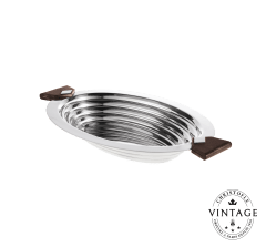 Bread Basket with Macassar Handles, Silverware - Vintage