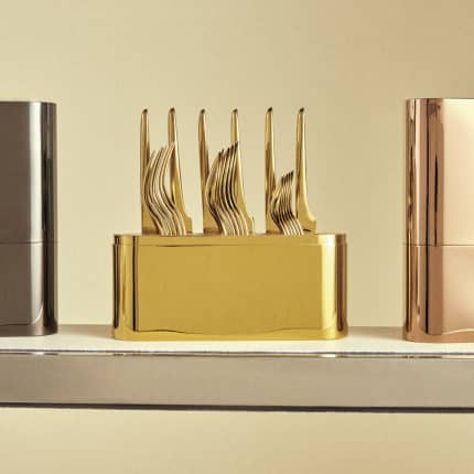 christofle compose your set with the stainless steel gold case 1