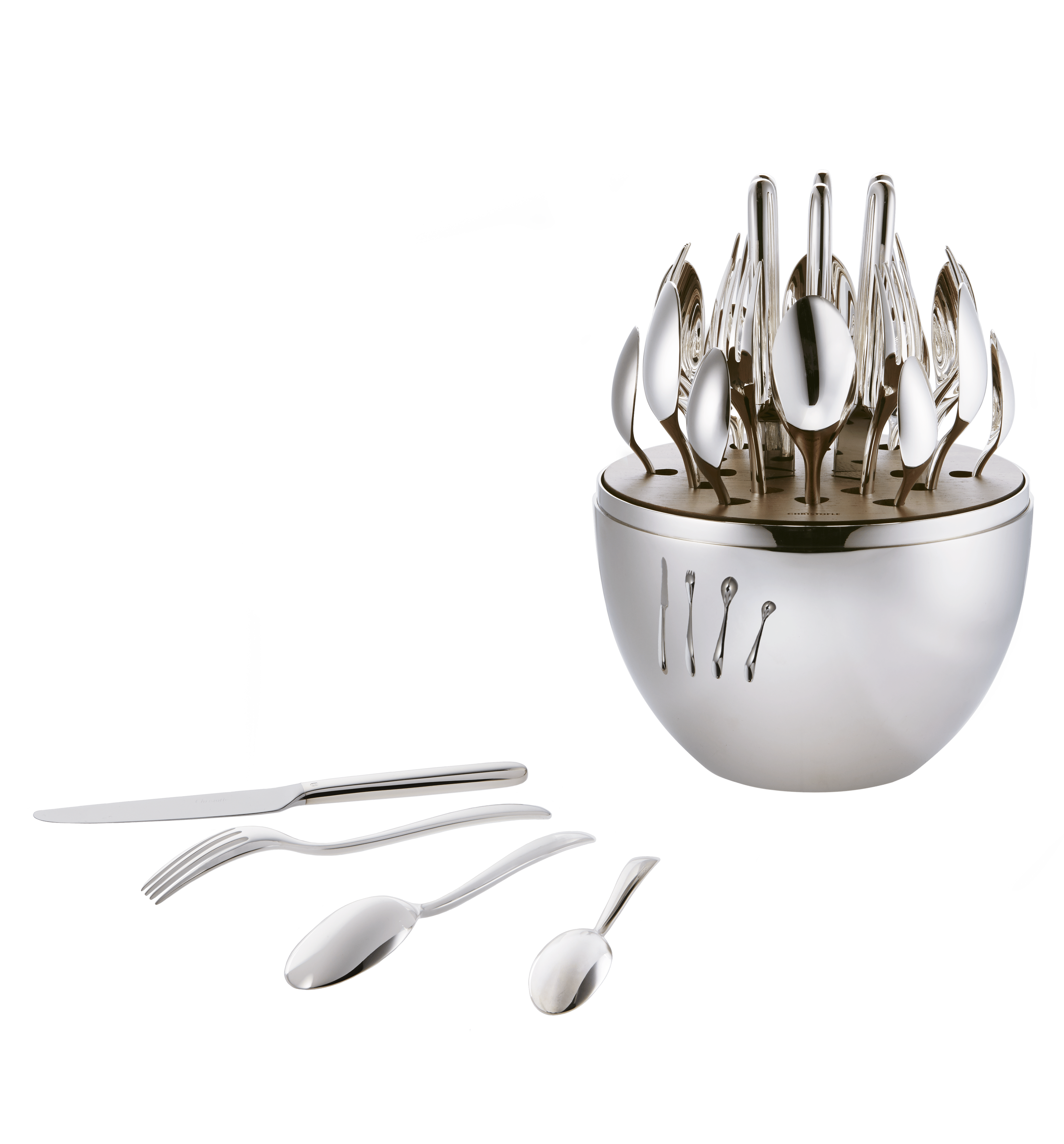 christofle 24-piece silver plated flatware set for 6 people 8