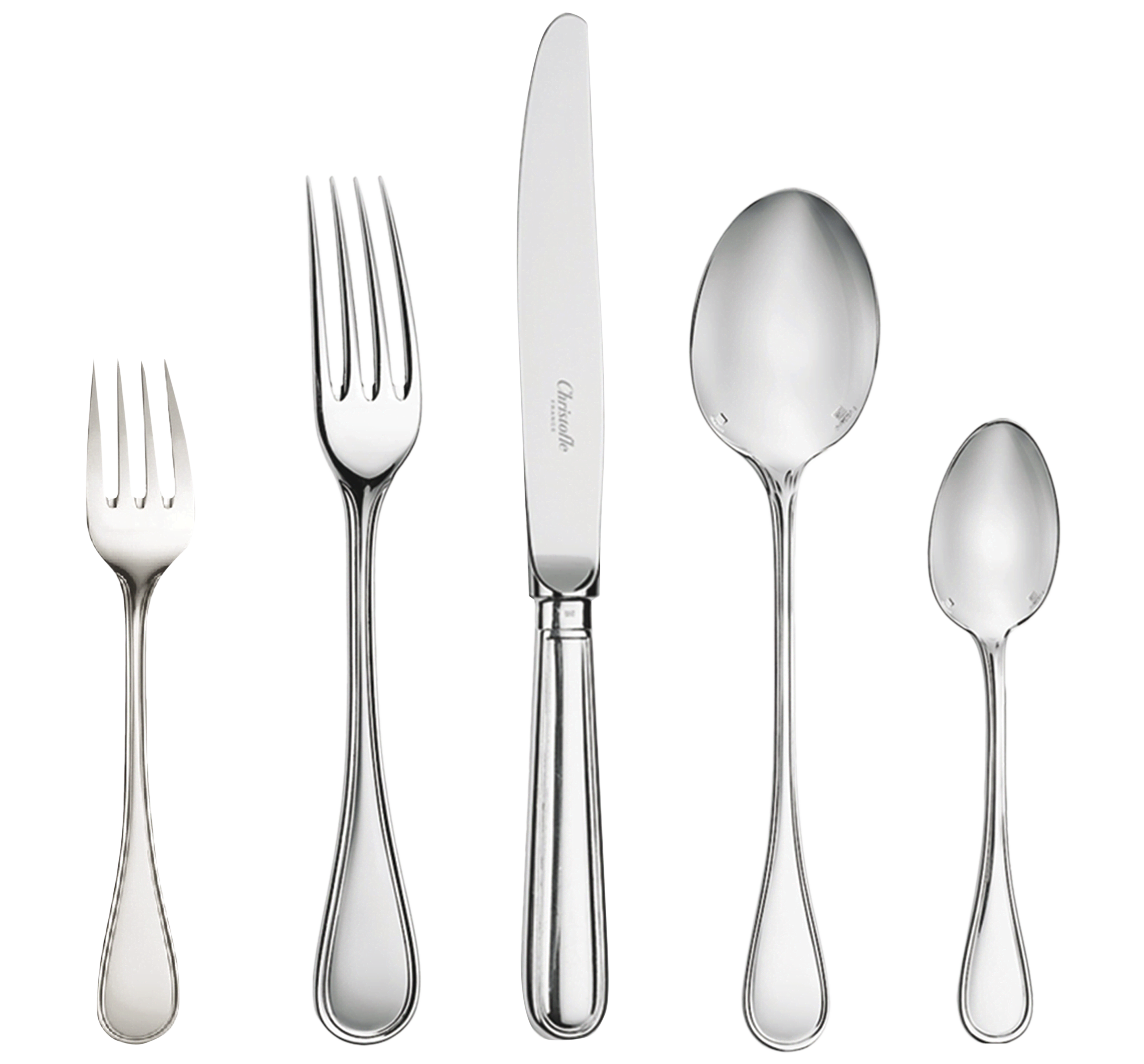 christofle ensemble individuel (5 pièces) en métal argenté 1