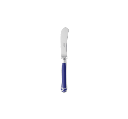 christofle couteau à tartiner en métal argenté - bleu marbré 0
